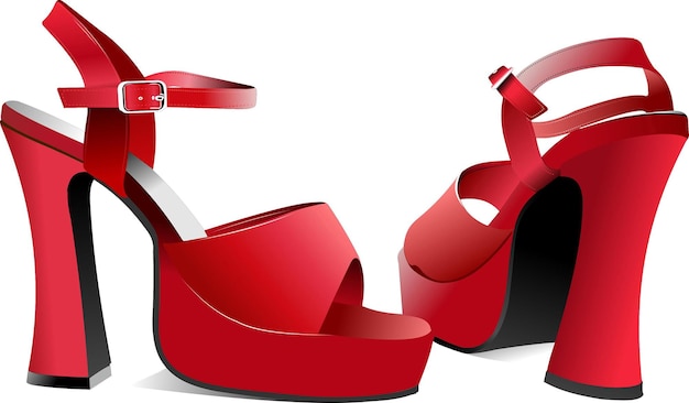 Fashion woman red shoes Vector illustration