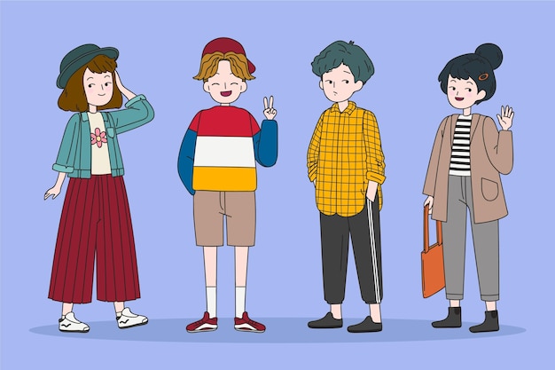 Fashion young koreans illustration