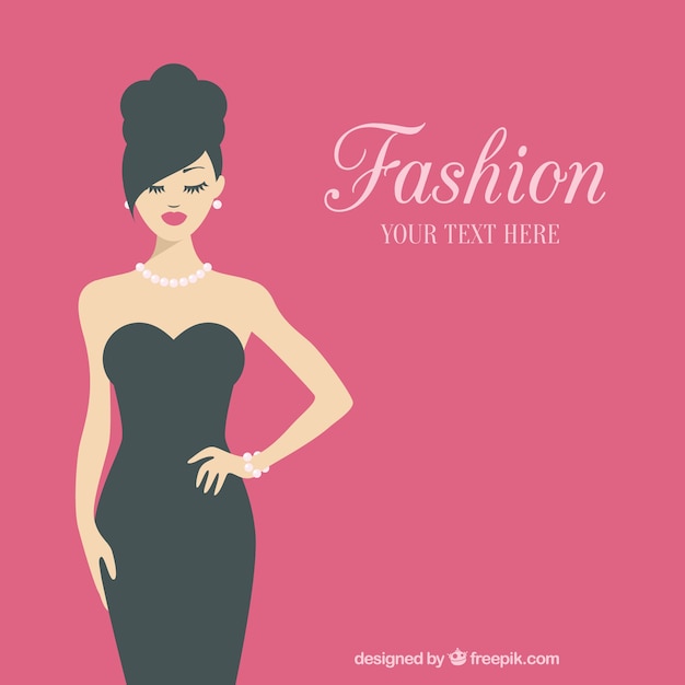 Vector fashionable woman template