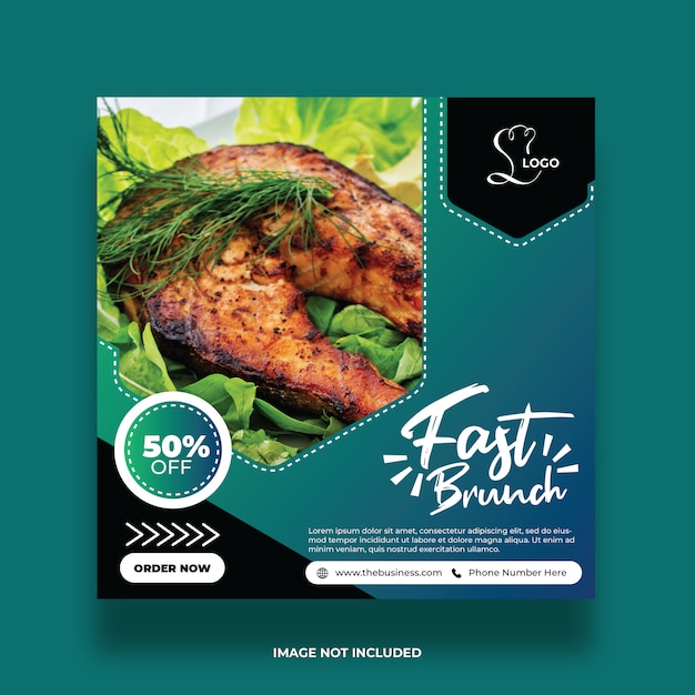 Fast Brunch menu offer special Food social media promotion banner