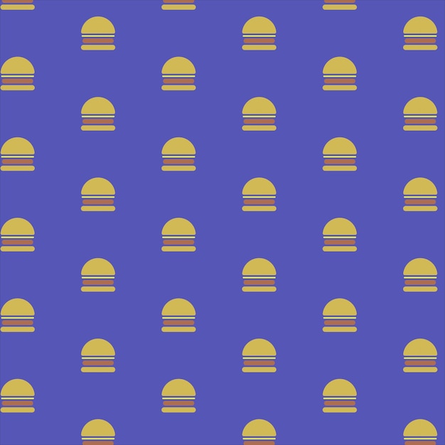 Vector fast food pattern of cheese burger on blue background vector