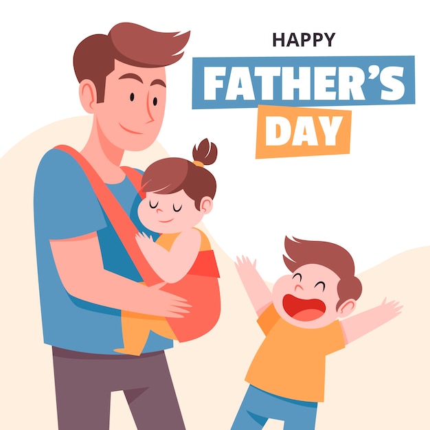 Father's day hand drawn flat illustration