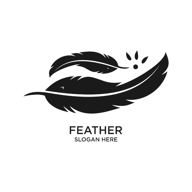 Vector feather logo design simple concept premium vector