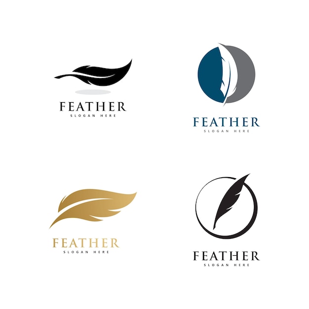 Vector feather logo icon design vector symbol