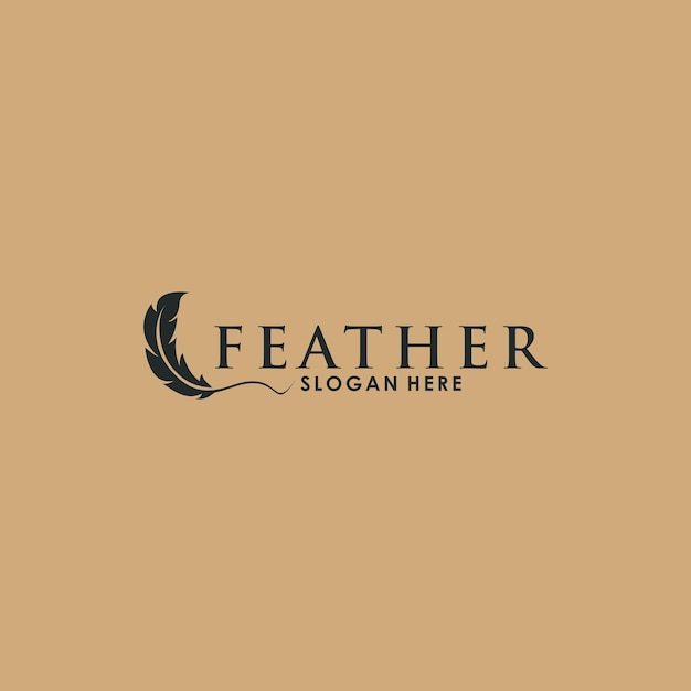 Vector feather logo template vector icon creative feather logo design