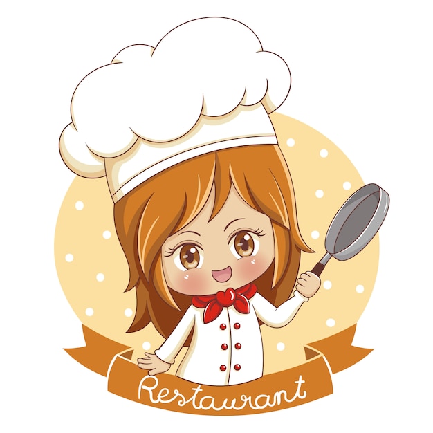 Vector female baker illustration