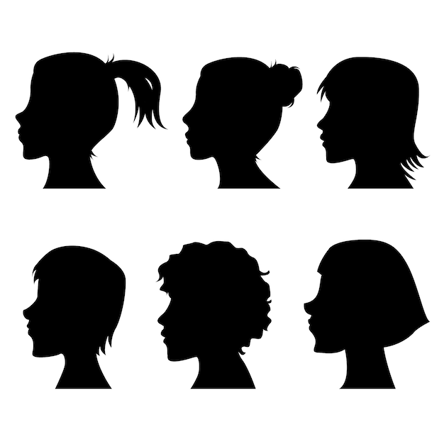 Female profile silhouettes