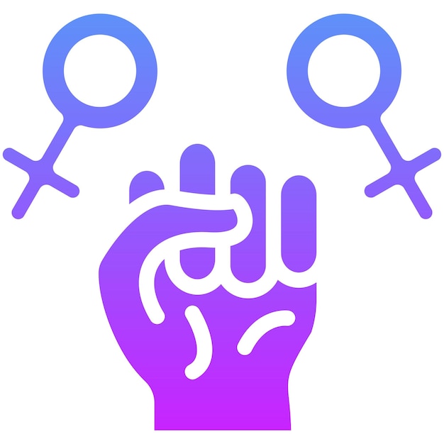 Vector feminism vector icon illustration of protesting and civil disobedience iconset