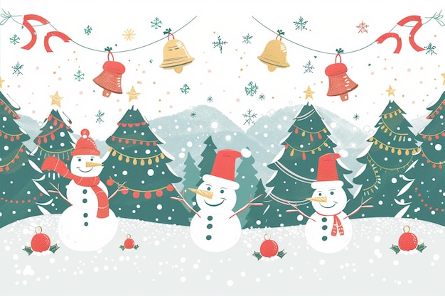 Vector festive holiday scene snowy landscape