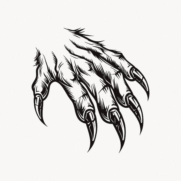 Vector fierce animal claw illustration