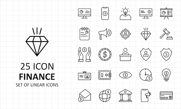  Finance Icons Sheet Pixel Perfect