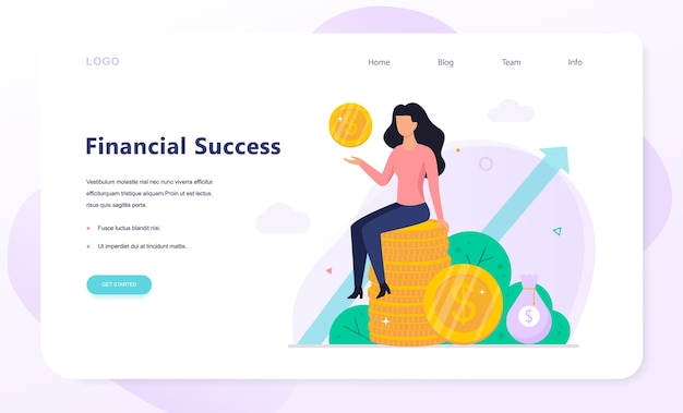 Finance success concept web banner . Building capital