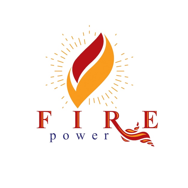 Fire element abstract logo for use as petrol corporate emblem. Oil and gas vector business conceptual symbol.