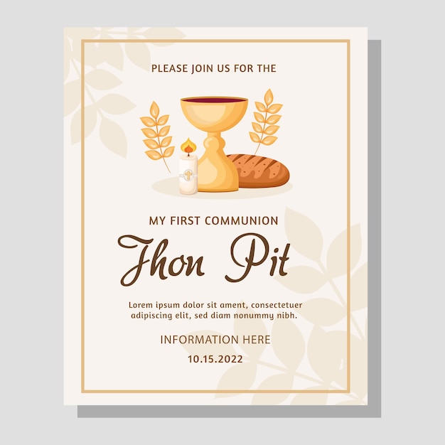 Vector first communion card