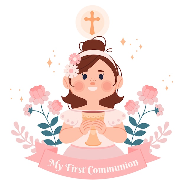 Vector first communion illustration design