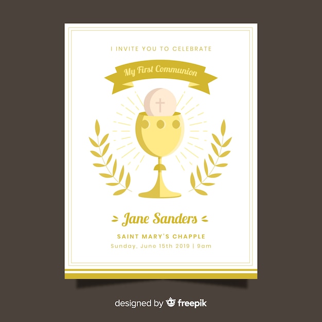 First communion invitation template 