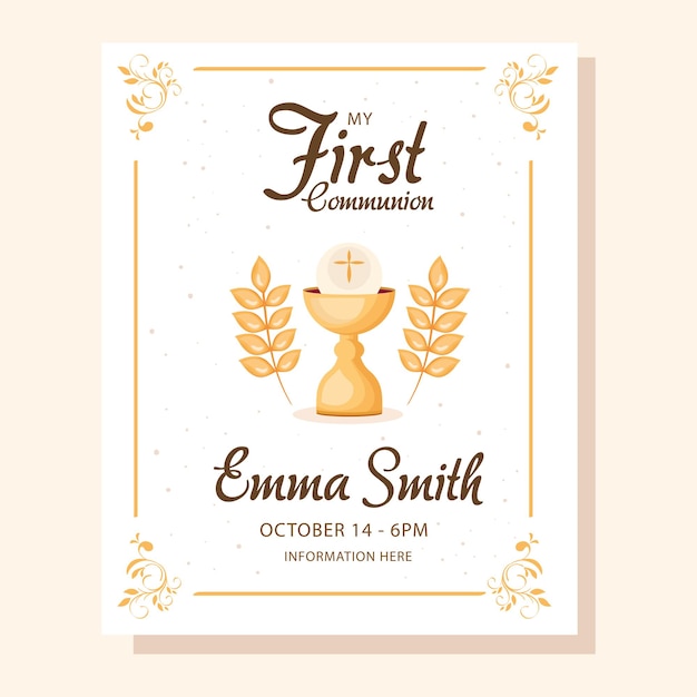 First communion invitation