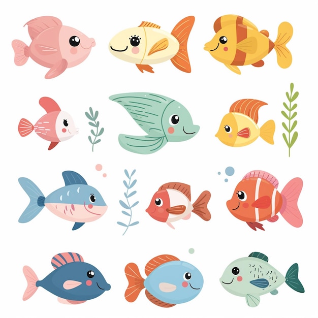 Vector fish sea vector water illustration animal nature ocean isolated marine underwater wildlif