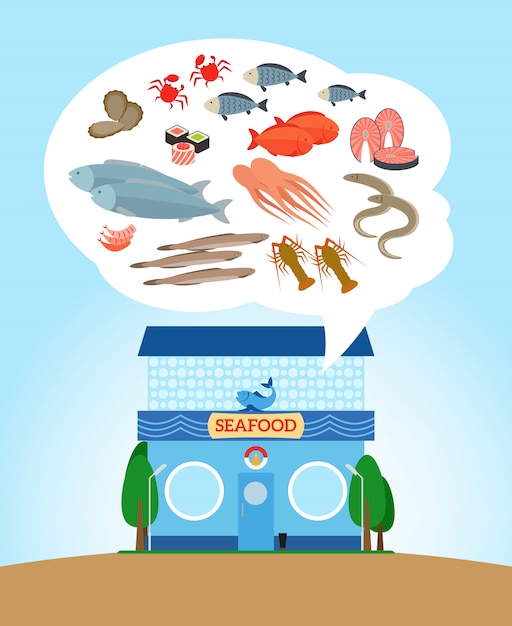 Fish and seafood store