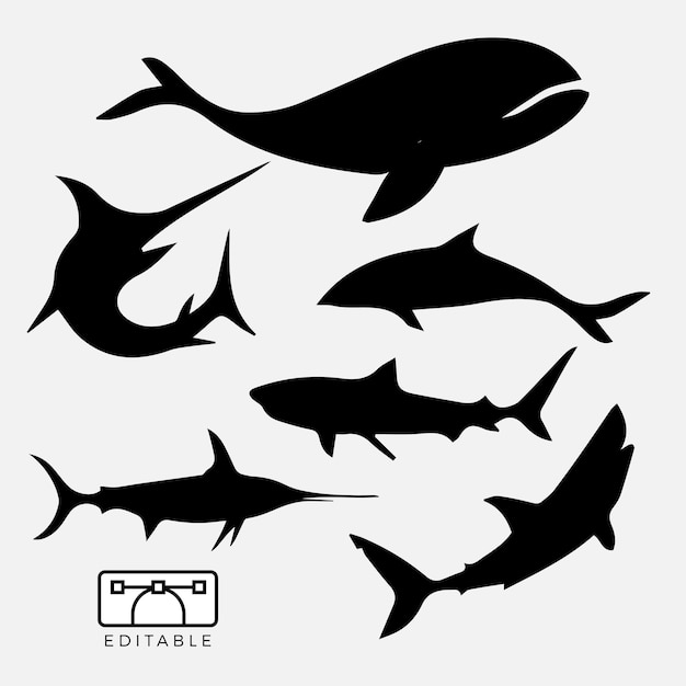 Fish Silhouette water animals