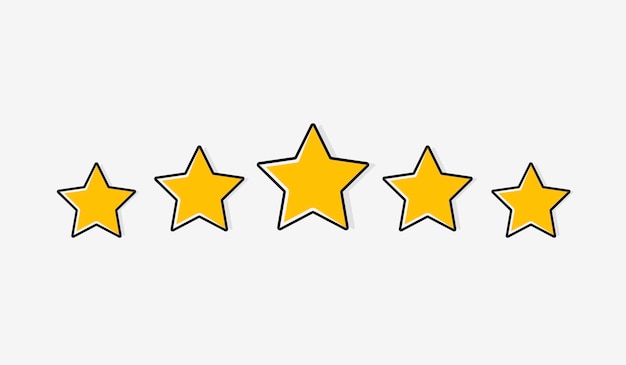 Five stars customer product rating review. Modern flat style vector illustration.