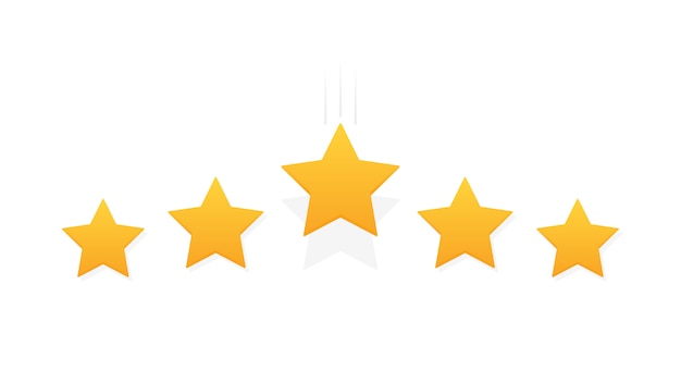 Five stars customer product rating review. Modern flat style 