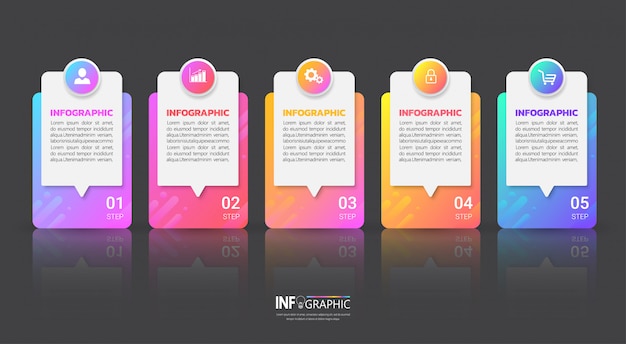 Vector five steps infographics template