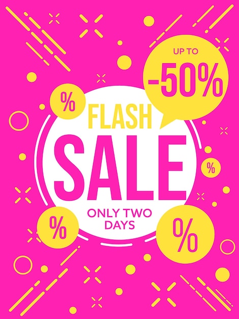 Flash sale banner in pop art style