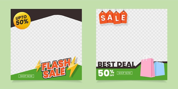 Vector flash sale and best deal banner template for website and social media