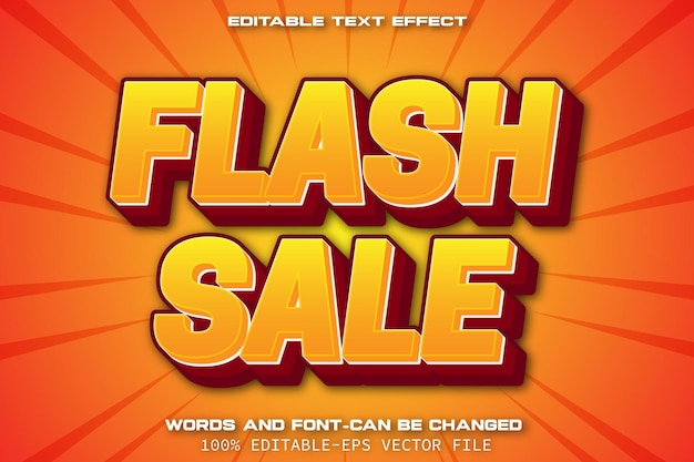 Flash Sale Editable Text Effect Cartoon Style