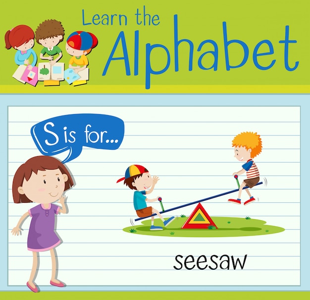 Flashcard letter S is for seesaw