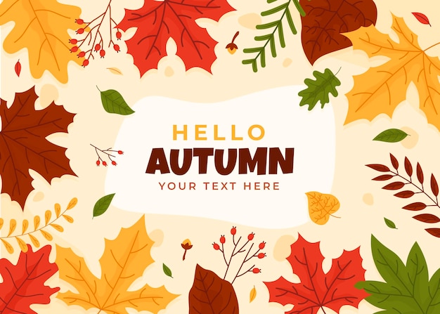 Vector flat autumn background