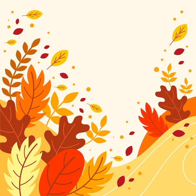 Flat autumn background