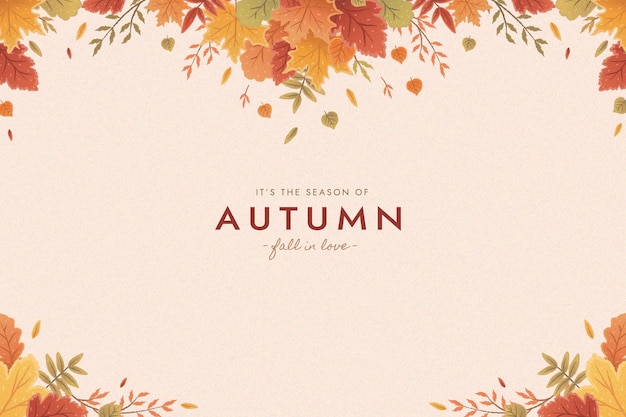 Flat autumn leaves background