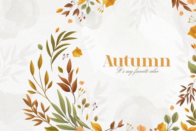 Flat autumn leaves background