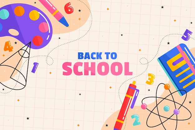 Flat back to school background