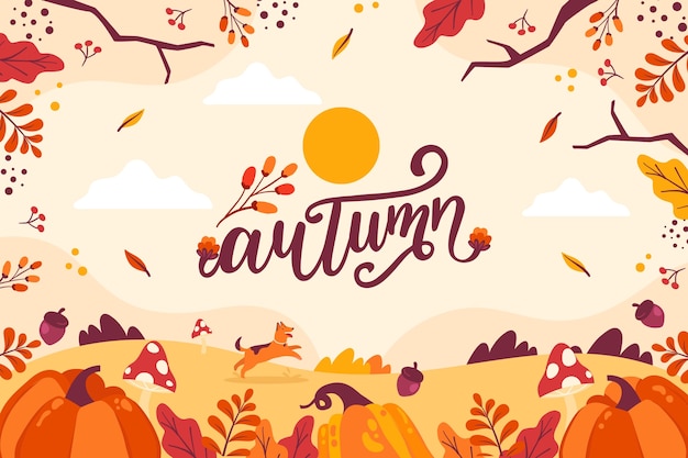 Flat background for autumn celebration