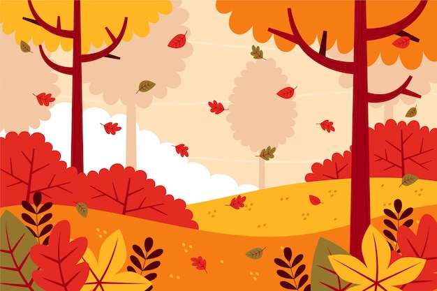 Flat background for autumn season celebration