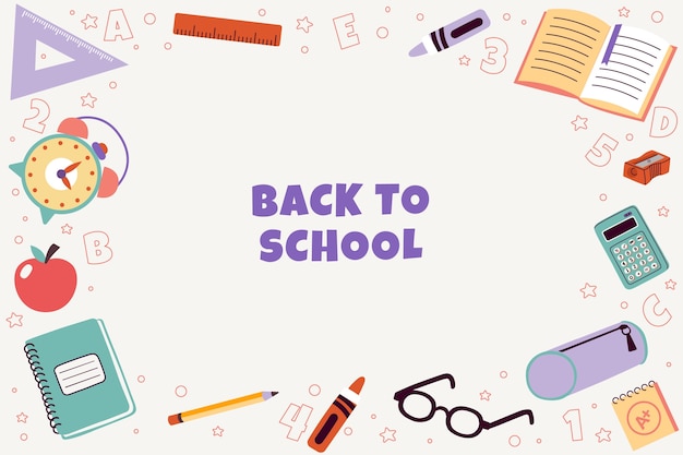 Vector flat background for back to school season