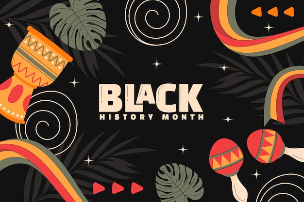 Flat background for black history month celebration