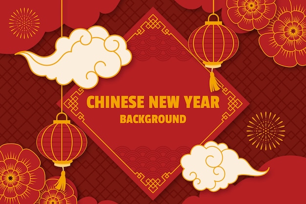 Vector flat background for chinese new year festival