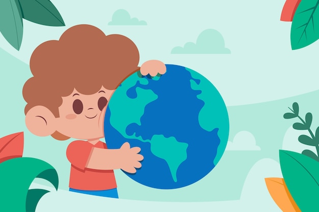 Flat background for earth day celebration