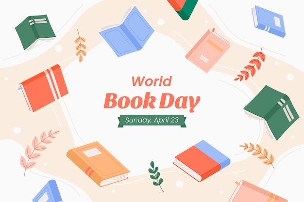 Flat background for world book day celebration