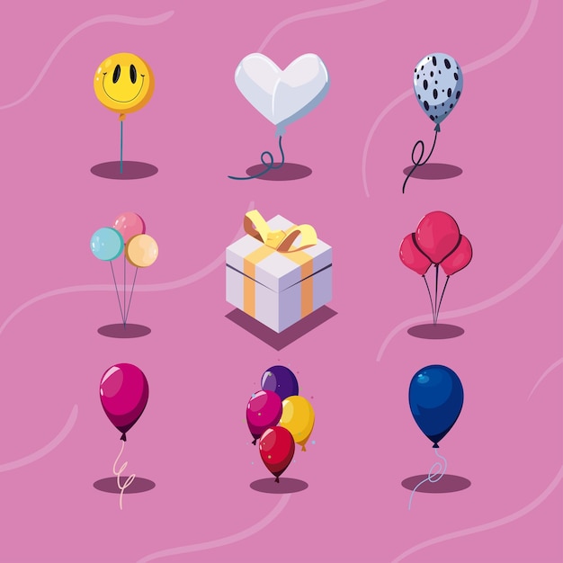 Flat balloons set