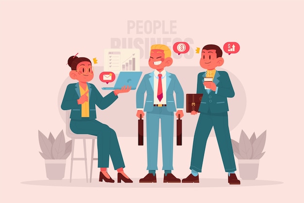 Flat business people illustration