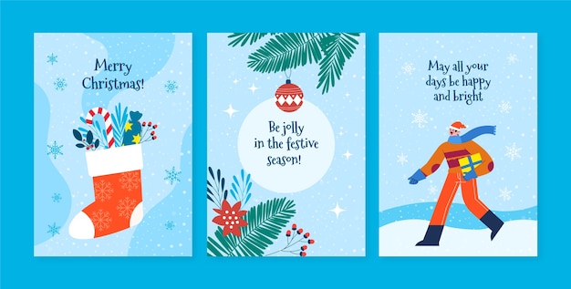 Flat christmas cards collection