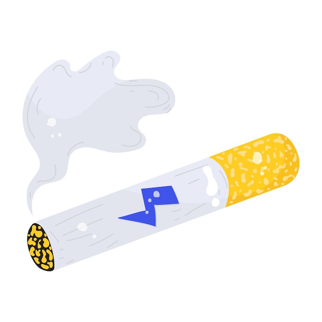 Flat cigarette icon in editable format