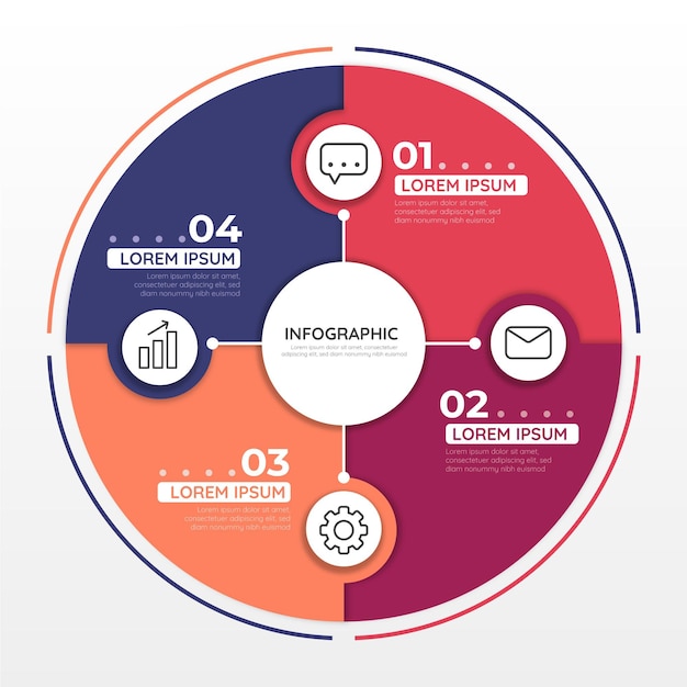 Flat circular diagram infographic template