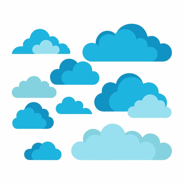 Vector flat clouds collection