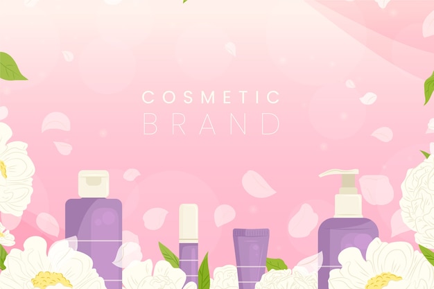 Vector flat cosmetic packaging background